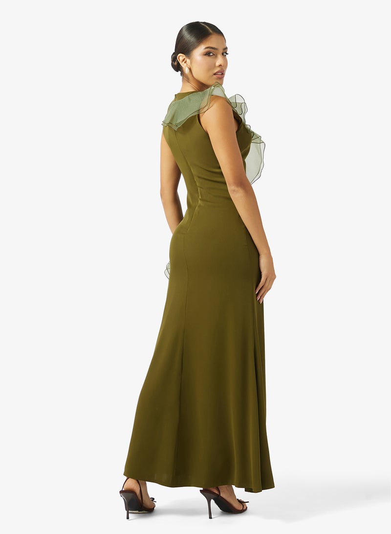 Iyra Frill Detail Maxi Dress - Image 2